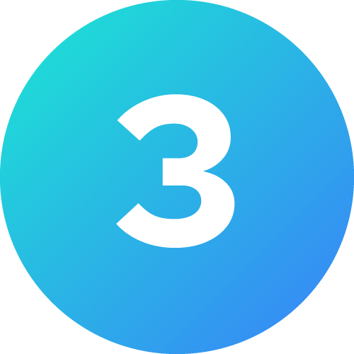 Circle gradient with number 3