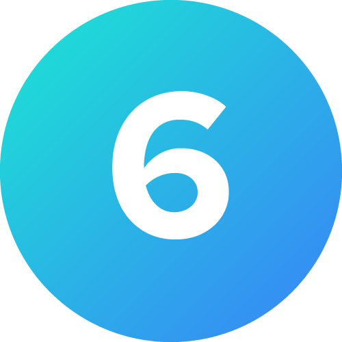 Circle gradient with number 6